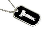 Letter T Initial Military Dog Tag Keychain