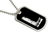 Letter L Initial Military Dog Tag Keychain