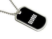 George Name Military Dog Tag Luggage Keychain