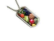 Tropical Fruit - Pineapple Starfruit Kiwi Military Dog Tag Keychain Tropical Fruit - Pineapple Starfruit Kiwi Military Dog Tag Keychain