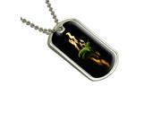 Super Hot Flaming Chili Peppers Military Dog Tag Keychain
