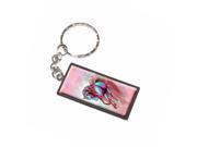 Horse Running Abstract Red Blue Painterly Expressionism Keychain Key Chain Ring