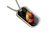 Red Crab Military Dog Tag Keychain