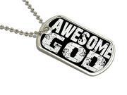Awesome God - Military Dog Tag Keychain Awesome God - Military Dog Tag Keychain