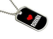 Romania Love Military Dog Tag Luggage Keychain