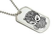 Owl Military Dog Tag Keychain