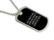 All That I Am Hope To Be I Owe To You Military Dog Tag Keychain