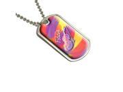 Fiddle Musical Instrument Music Strings Band Orchestra Bluegrass Country Pink Military Dog Tag Keychain