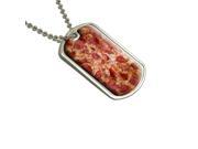Cheese and Pepperoni Pizza Pie Military Dog Tag Keychain