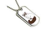 Persian Cat Himalayan Color Points on White Pet Military Dog Tag Keychain