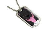 Pit Bull Full Face Black Pitbull American Staffordshire Terrier Dog Pet Military Dog Tag Keychain