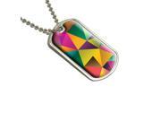 Triangle Multicolor Military Dog Tag Keychain Triangle Multicolor Military Dog Tag Keychain