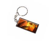 Beach Sunset Hibiscus Flower Palm Tree Ocean Hawaii Vacation Orange Keychain Key Chain Ring