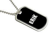 Erik Name Military Dog Tag Luggage Keychain