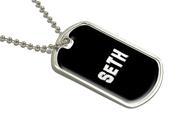 Seth Name Military Dog Tag Luggage Keychain