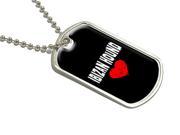 Ibizan Hound Love Black Military Dog Tag Luggage Keychain