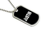 Justin - Name Military Dog Tag Luggage Keychain Justin - Name Military Dog Tag Luggage Keychain