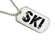 Ski Military Dog Tag Keychain