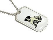 Puppy Military Dog Tag Keychain
