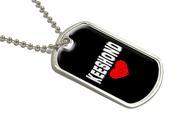 Keeshond Love Black Military Dog Tag Luggage Keychain