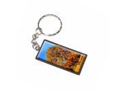 Tree in Field with Fall Leaves Keychain Key Chain Ring