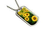 Field of Sunflowers Military Dog Tag Keychain