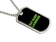 Eat Sleep Lacrosse Military Dog Tag Luggage Keychain