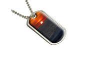 Sunset Over the Ocean Military Dog Tag Keychain