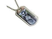Ring Tailed Lemur Military Dog Tag Keychain