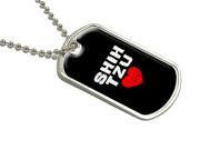 Shih Tzu Love Black Military Dog Tag Luggage Keychain