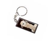 White Llama Keychain Key Chain Ring