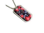 Berry Berries Mix - Blueberries Raspberries Blackberries Military Dog Tag Keychain Berry Berries Mix - Blueberries Raspberries Blackberries Military Dog Tag Keychain