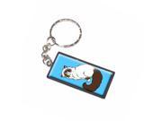Persian Cat Himalayan Color Points on Blue Pet Keychain Key Chain Ring