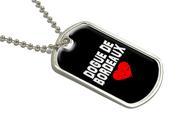 Dogue de Bordeaux Love Black Military Dog Tag Luggage Keychain