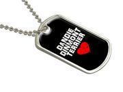 Dandie Dinmont Terrier Love Black Military Dog Tag Keychain