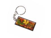 Colorful Autumn Fall Leaves Keychain Key Chain Ring