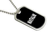 Natalie Name Military Dog Tag Luggage Keychain