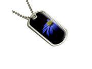 Blue and Yellow Flower Military Dog Tag Keychain
