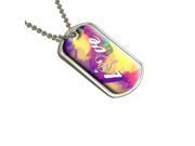 Music Heart Love Treble Bass Clef Tie dye Military Dog Tag Keychain