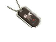 I Love Heart Ferrets Brown Ferret Pet Military Dog Tag Keychain