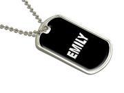 Emily Name Military Dog Tag Luggage Keychain