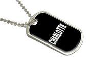 Charlotte Name Military Dog Tag Luggage Keychain