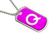 Letter Q Initial Pink Military Dog Tag Luggage Keychain