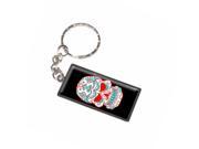 Mexican Day of the Dead Skull Keychain Key Chain Ring