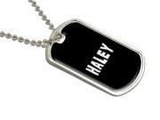 Haley Name Military Dog Tag Luggage Keychain