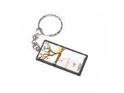 Spring Easter Bird in Cage Hanging From Tree Keychain Key Chain Ring