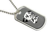 Dalmatian Military Dog Tag Luggage Keychain