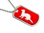 Ferret Weasel Military Dog Tag Luggage Keychain