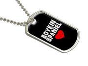 Boykin Spaniel Love Black Military Dog Tag Luggage Keychain