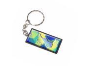 Cello Musical Instrument Music Strings Band Orchestra Blue Yellow Keychain Key Chain Ring